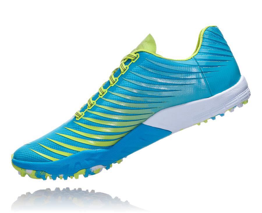 Spikes Atletismo Hoka One One Hombre Azules/Verdes - Evo Xc - YPEL68973